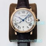 GZ Factory Cartier Rotonde de Cartier Replica Watch Rose Gold White Dial